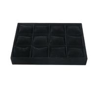 Hellery Uhren Und Schmuckablage Aus Samt, 12 Kissen für Armbänder Und Halsketten, Schwarz