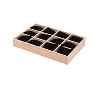 Hellery Uhrenvitrine Schmuckkasten Uhrenaufbewahrung Und Armbandhalter Aus Holz mit 12 Fächern Und Samtfutter für Die Präsentation in Geschäften, Schwarzer Samt