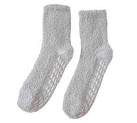 (Hellgrau) 1 Paar Damensocken Atmungsaktive einfarbige Thermo Ersatz Bodensocken