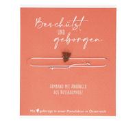 Hellgraues Textil-Armband mit Engel-Anhänger aus Nussbaumholz: Beschützt und Geborgen / Bei Hugendubel