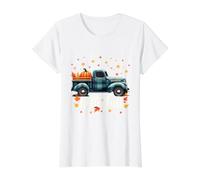 Hello Fall Shirt Lustig Halloween Kür ffel Plaid Truck Preisgünstiges Grafik-T-Shirt, Damen, Weiß, XL