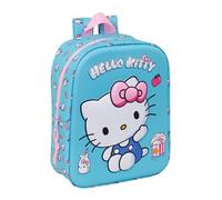 HELLO KITTY 3D-Kinderrucksack, leicht zu reinigen, ideal für Kinder verschiedener Altersgruppen, bequem und vielseitig, Qualität und Widerstandsfähigkeit, 22 x 10 x 27 cm
