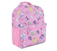 Hello Kitty Allover Schulrucksack - My Melody, Kuromi, Keroppi, Badtz-Maru - für Jungen, Mädchen, Frauen - Schulbüchertasche, Pink Group, Einheitsgröße, Traditionell