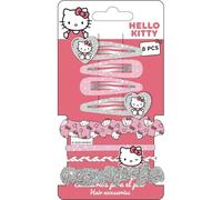 Hello Kitty Beauty-Accessoires-Set mit Klammern, Strumpfbändern und Scrunchies im Kawaii-Design, 8-teiliges Set für Kinderfrisuren, Sanrio-Figuren