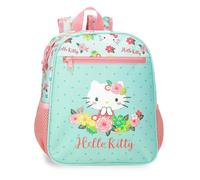Hello Kitty Floral Kitty Schulrucksack, anpassbar an Trolley, grün, 23 x 28 x 10 cm, Polyester