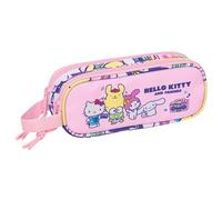 HELLO KITTY & FRIENDS Doppelmäppchen für Kinder, ideal für Kinder im Schulalter, bequem und vielseitig, Qualität und Widerstandsfähigkeit, 21 x 6 x 8 cm