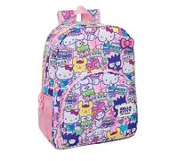 HELLO KITTY & FRRIENDS Schulrucksack für Kinder, Kinderrucksack, anpassbar an Kinderwagen, ideal für Kinder im Schulalter, bequem und vielseitig, Qualität und Widerstandsfähigkeit, 33 x 14 x 42 cm
