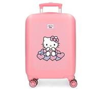 Hello Kitty Hearts & Dots, Kinderkoffer, rosa, aus ABS, Vier multidirektionale Doppelrollen, seitlicher Kombinationsverschluss, innen mit Zwei Fächern., Rosa, Koffer