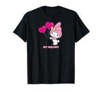 Hello Kitty - Herzförmige Luftballons - My Melody T-Shirt - Unisex-Erwachsene, Unisex-Kinder - Schwarz - S - Kurzarm - Cartoon - Klassisch - Sanrio