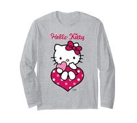 Hello Kitty - I Heart You Langarmshirt, Unisex für Erwachsene, Grau Meliert, L