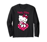 Hello Kitty - I Heart You Langarmshirt, Unisex für Erwachsene, Schwarz, L