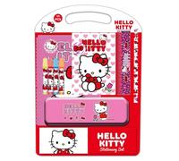 HELLO KITTY ICONIC Schreibset, Geschenk-Etui, Metalletui, Stifte, Federmäppchen für Kinder, ideal für Kinder, bequem und vielseitig, Qualität und Langlebigkeit, 27 x 37,5 cm, rot/weiß, M, Rot / Weiß