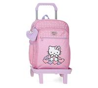 Hello Kitty Joumma Disney Stitch Hearts & Dots Schulrucksack mit Trolley, blau, 30 x 38 x 12 cm, Polyester, 13,68 l, blau, Schulrucksack mit Trolley