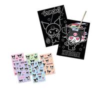 Hello Kitty Kuromi Schreibwarenset, Inklusive 5 Stickerbögen und Kratzpapier für Kinder, Geschenk für Mädchen