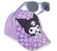 Hello Kitty Mädchen Basecap und Sonnenbrille Kinder Set 3-8 Jahre, Kappe mit UV400 Kindersonnenbrille, Sommer Geschenke für Mädchen (Lila Kuromi)