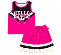Hello Kitty Mädchen Scuba Cheerleader Tank Top und Faltenrock Kleinkind bis große Kinder Größen (2T - 14-16), hot pink / schwarz, 7-8