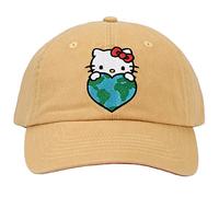 Hello Kitty Mütze für Erwachsene, Unisex, bestickt, Leinen, Baumwoll-Twill, Braun