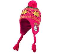 Hello Kitty Mütze Wintermütze mit Retro Muster und Quaste Rosa 52