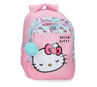 Hello Kitty Sanrio Bows Schulrucksack mit zwei Fächern 15.6 "Zoll, Rosa, 28 x 42 x 14 cm, PVC