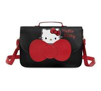 Hello Kitty Sanrio Handtasche Mädchen Teenager und Damen Kawaii Anime Umhängetasche Kuromi My Melody Geschenk Idee (Schwarz/Rot)