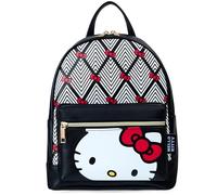 Hello Kitty Sanrio Rucksack Damen, Kleiner Reiserucksack, Kawaii Tagesrucksack, Anime Geschenke für Frauen und Mädchen (Schwarz Hello Kitty)