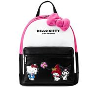 Hello Kitty Sanrio Rucksack Damen, Kuromi My Melody Kleiner Reiserucksack, Tagesrucksack, Anime Geschenke für Frauen Mädchen (Rosa/Schwarz Hello Kitty)