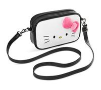Hello Kitty Sanrio Umhängetasche Mädchen, Kuromi Crossbody Bag, Anime Tasche Teenager mit Abnehmbarem Gurt, Geschenke Mädchen (Weiß/Schwarz Hello Kitty)