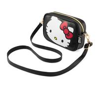 Hello Kitty Sanrio Umhängetasche Mädchen, Kuromi Crossbody Bag, Anime Tasche Teenager mit Abnehmbarem Gurt, Geschenke Mädchen (Schwarz/Weiß Hello Kitty)