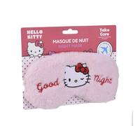 Hello Kitty Schlafmaske Plüsch - Weiche Augenmaske & Schlafbrille für Damen & Mädchen - Nachtmaske zum Schlafen, Reisen, Entspannen & Ausruhen - Süßes Kawaii Design - Perfekt als Geschenkidee