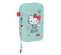 HELLO KITTY SEA LOVERS Federmäppchen für die Schule, mit 28 nützlichen Utensilien, ideal für Kinder von 5 bis 14 Jahren, bequem und vielseitig, Qualität und Widerstandsfähigkeit, 12,5 x 4 x 19,5 cm