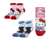 Hello Kitty Sneakersocken für Jungen und Mädchen - 2er Pack kurze Hello Kitty Kindersocken, weich, bequem und atmungsaktiv, ideal für Frühling und Sommer, Größe 36/43