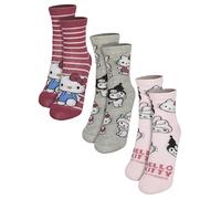 Hello Kitty Socken für Mädchen - Friends Kinder Kindersocken Sneaker Söckchen Rosa/Grau (3er Pack) (DE/NL/SE/PL, Numerisch, 27, 30, Regular)