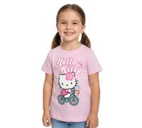 Hello Kitty T-Shirt für Mädchen - Bike Kinder Shirt Oberteil kurzärmlig Rosa (DE/NL/SE/PL, Numerisch, 122, 128, Regular)