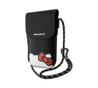 Hello Kitty Umhängetasche aus Leder, Schwarz - One Size
