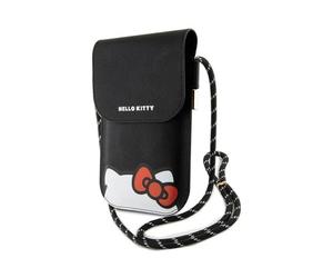Hello Kitty Umhängetasche aus Leder, Schwarz - One Size
