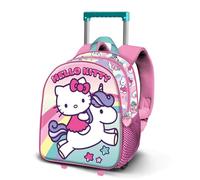 Hello Kitty Unicorn-Kleiner 3D Rucksack mit Rädern, Rosa, 26 x 34 cm, Kapazität 7 L