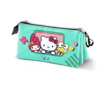 Hello Kitty Videogame-Dreifach-Federmäppchen, türkis, 23 x 11 cm