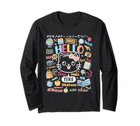 Hello Word in verschiedenen Sprachen Reise- und Lehrerkätzchen Langarmshirt