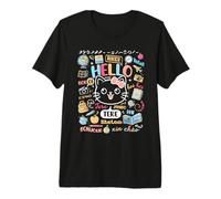 Hello Word in verschiedenen Sprachen Reise- und Lehrerkätzchen Premium T-Shirt