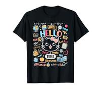 Hello Word in verschiedenen Sprachen Reise- und Lehrerkätzchen T-Shirt