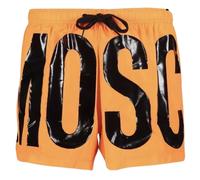 Hellorangefarbene kurze Badeshorts mit Printlogo der Marke Moschino XL