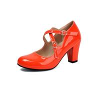 HELLORSOON Absatzschuhe Damen Breite Füße Schuhe Blockabsatz High Heels Elegant Bequem Mary Jane Schuhe Oktoberfest Spangenpumps Oktoberfest Hochzeit Tanzschuhe Mary Jane Absatz