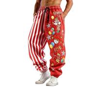 HELLORSOON Clown-Print Elastische Taille Hippie Hose Freizeithose Mit Clown-Print Herren Lang Fitness Sporthose Baggy Elegant Stoffhose Herren Yogahose Streetwear Stoffhose Freizeithose