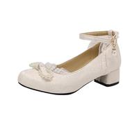 HELLORSOON Damen Dirndlschuhe Mit Riemchen Wildleder Optik Chunky Heels Plateau High Heel Schuhe Elegant Bequem Trachtenschuhe Tanzschuhe mit Absatz Oktoberfest Klassisch Sandaletten Keilpumps