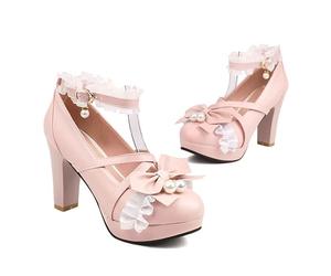 HELLORSOON Damen High Heel Ballerinas mit Blockabsatz Breite Füße Schuhe Geschlossene Runde Zehe Festliche Absatzschuhe Geschlossene Spangenpumps Halbschuhe Zum Kleid