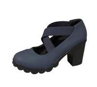 HELLORSOON Damen Pumps Elegant Bequem Trachten Dirndl Blockabsatz High Heels Oktoberfest Tanzschuhe Trachten Dirndl Slingback Trachtenschuh für Oktoberfest Hochzeit