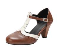 HELLORSOON Dirndl Schuhe Damen Atmungsaktive Trachtenschuhe Espadrilles Wedge Sandalen Riemchenpumps Elegant zum Hineinschlüpfen High Heel mit Riemchen Hochzeitsschuhe Slingpumps