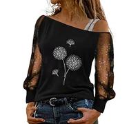 HELLORSOON Glitzer Oberteile Damen Pailletten Spitzen Tunika Festliches Oberteil Damen Elegant Silvester Outfit Bluse Party Top Modern Pullover Große Größen Herbst Winter