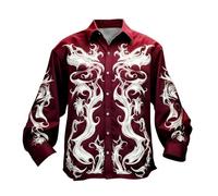 HELLORSOON Glitzerhemd Herren Button-Down 80er Jahre Outfit Herren Knopfleiste Freizeithemden Langarmshirt Disco Kostüm Nachtclub Top Discokugel Nachtklub Musikfestival Outfits Glitzer Hemden