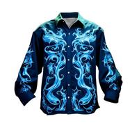 HELLORSOON Glitzerhemd Herren Button-Down 80er Jahre Outfit Herren Knopfleiste Freizeithemden Langarmshirt Disco Kostüm Nachtclub Top Discokugel Nachtklub Musikfestival Outfits Glitzer Hemden